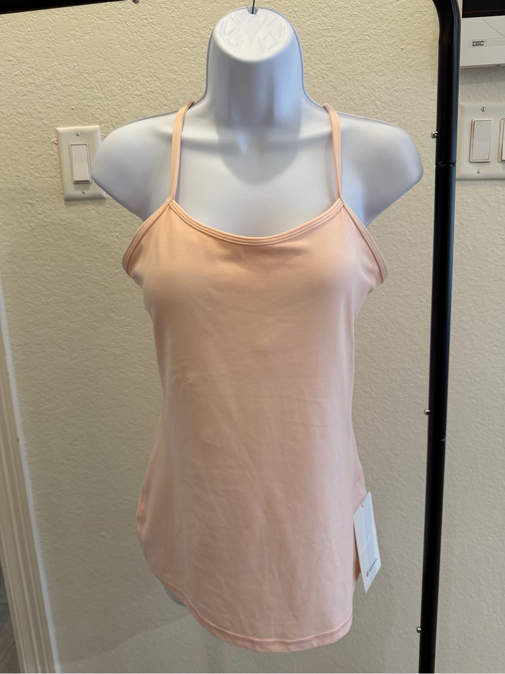 lululemon athletica Power Y Tank Nulu Peach Padded Workout Yoga tank top NWT